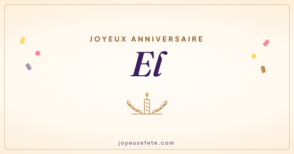 Image « Joyeux anniversaire El » au format large