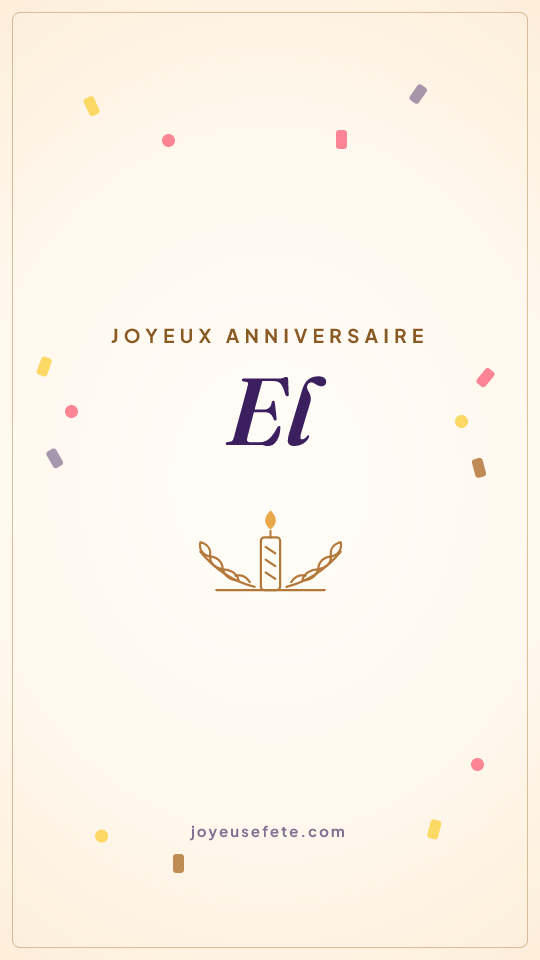 Image « Joyeux anniversaire El » au format story