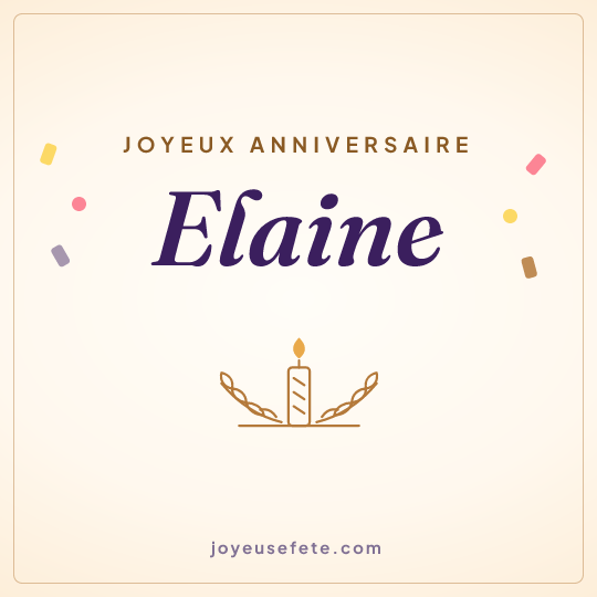 Image carrée « Joyeux anniversaire Elaine » pour WhatsApp