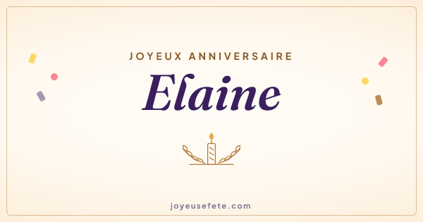 Image « Joyeux anniversaire Elaine » au format large