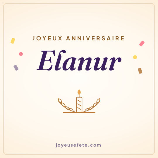 Image carrée « Joyeux anniversaire Elanur » pour WhatsApp