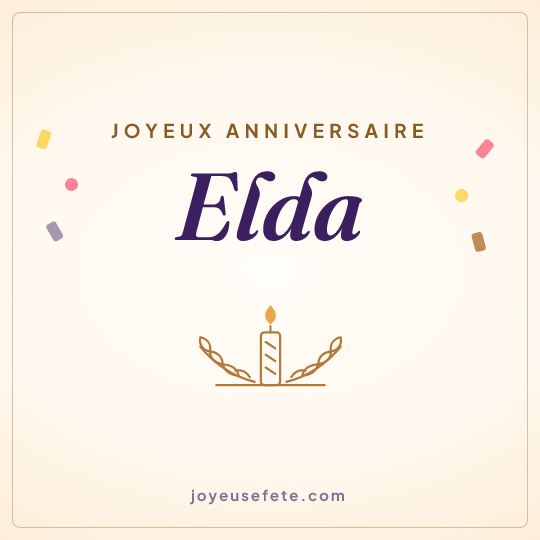 Image carrée « Joyeux anniversaire Elda » pour WhatsApp