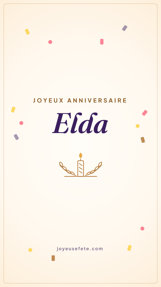 Image « Joyeux anniversaire Elda » au format story