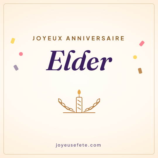 Image carrée « Joyeux anniversaire Elder » pour WhatsApp