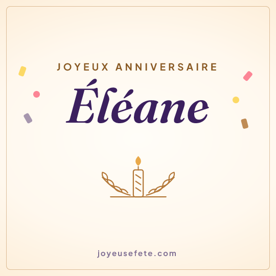 Image carrée « Joyeux anniversaire Eléane » pour WhatsApp