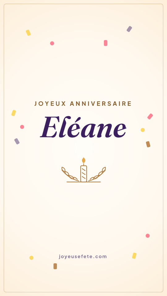 Image « Joyeux anniversaire Eléane » au format story