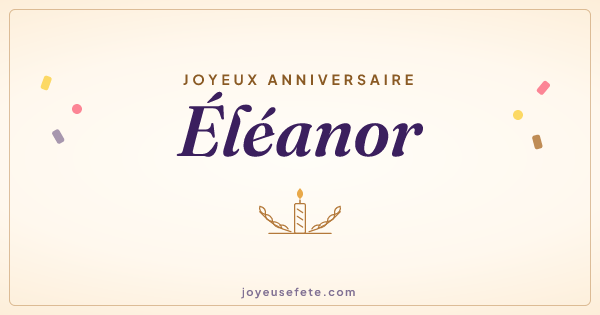 Image « Joyeux anniversaire Eléanor » au format large