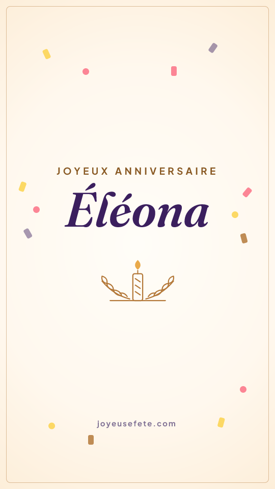 Image « Joyeux anniversaire Eléona » au format story