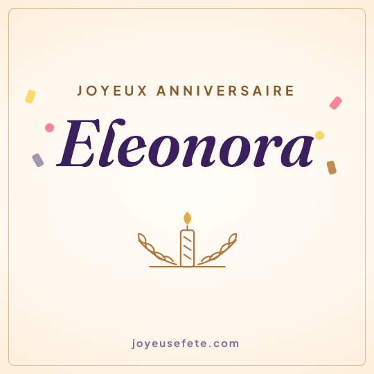 Image carrée « Joyeux anniversaire Eleonora » pour WhatsApp