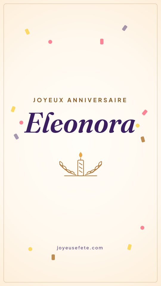 Image « Joyeux anniversaire Eleonora » au format story