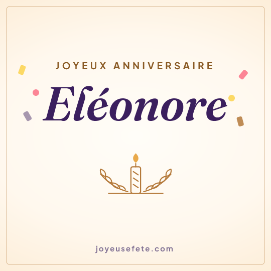 Image carrée « Joyeux anniversaire Eléonore » pour WhatsApp