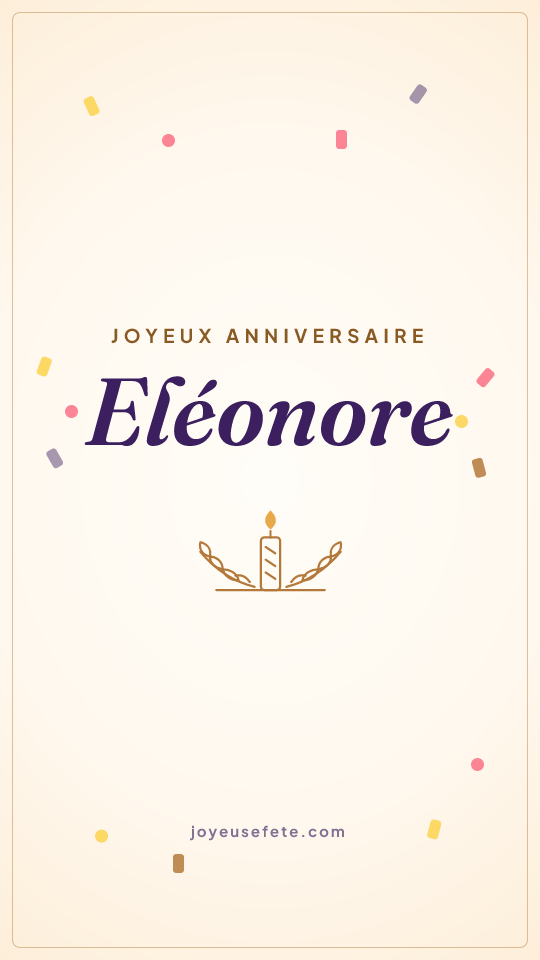 Image « Joyeux anniversaire Eléonore » au format story
