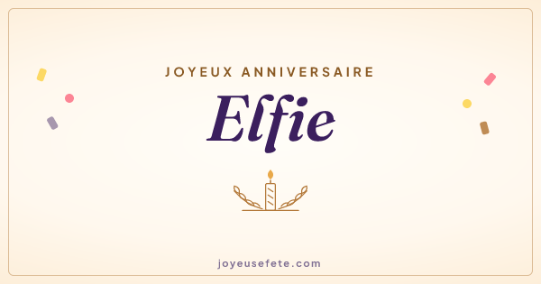 Image « Joyeux anniversaire Elfie » au format large