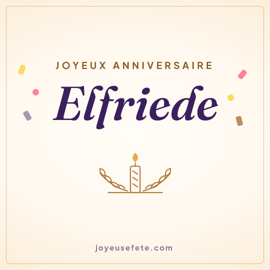 Image carrée « Joyeux anniversaire Elfriede » pour WhatsApp