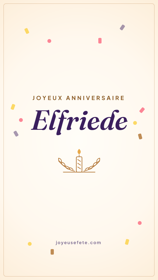 Image « Joyeux anniversaire Elfriede » au format story