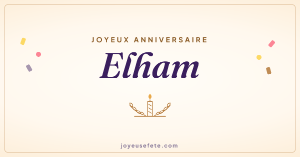 Image « Joyeux anniversaire Elham » au format large