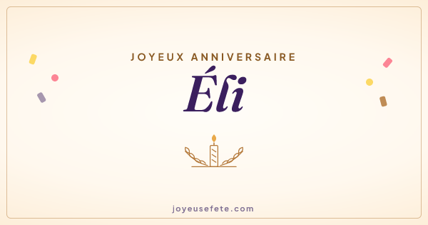 Image « Joyeux anniversaire Éli » au format large