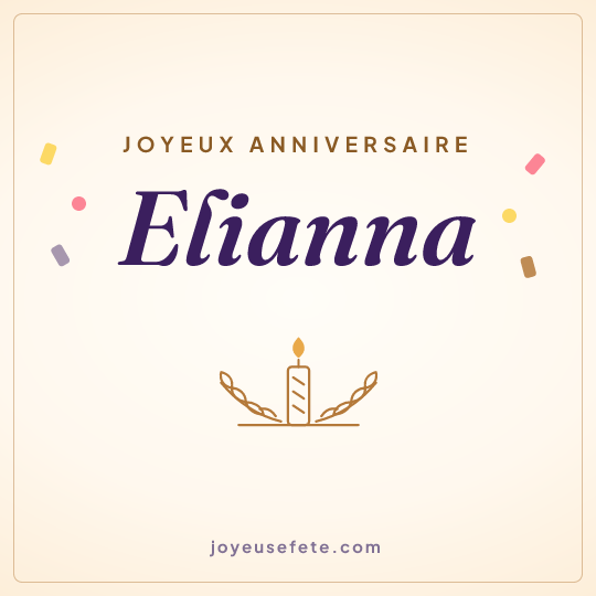 Image carrée « Joyeux anniversaire Elianna » pour WhatsApp