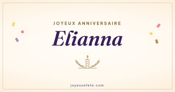 Image « Joyeux anniversaire Elianna » au format large