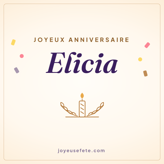 Image carrée « Joyeux anniversaire Elicia » pour WhatsApp