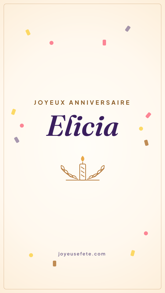 Image « Joyeux anniversaire Elicia » au format story
