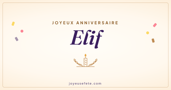 Image « Joyeux anniversaire Elif » au format large