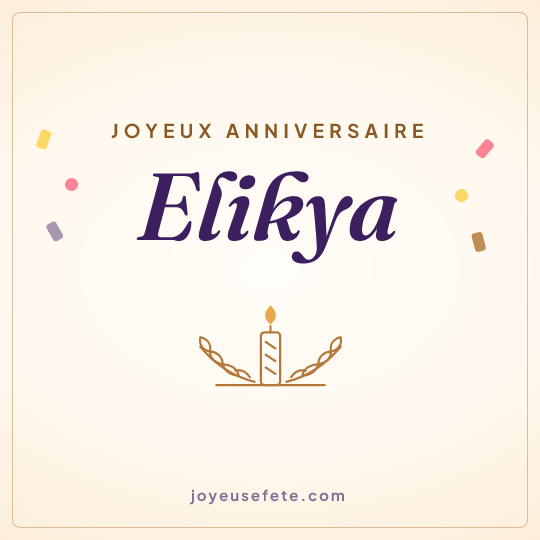 Image carrée « Joyeux anniversaire Elikya » pour WhatsApp