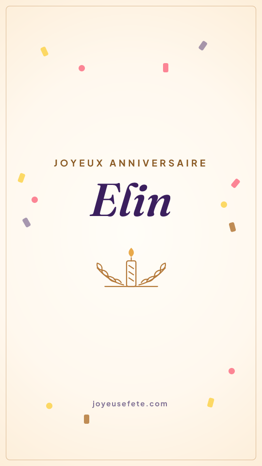 Image « Joyeux anniversaire Elin » au format story