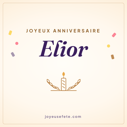 Image carrée « Joyeux anniversaire Elior » pour WhatsApp