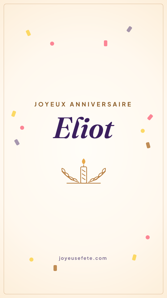 Image « Joyeux anniversaire Eliot » au format story