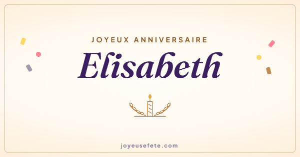 Image « Joyeux anniversaire Elisabeth » au format large
