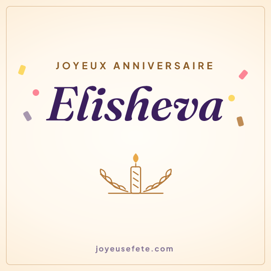 Image carrée « Joyeux anniversaire Elisheva » pour WhatsApp