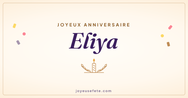 Image « Joyeux anniversaire Eliya » au format large