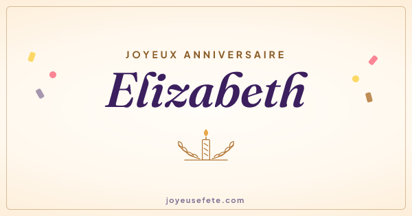 Image « Joyeux anniversaire Elizabeth » au format large