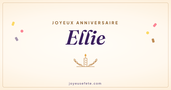 Image « Joyeux anniversaire Ellie » au format large