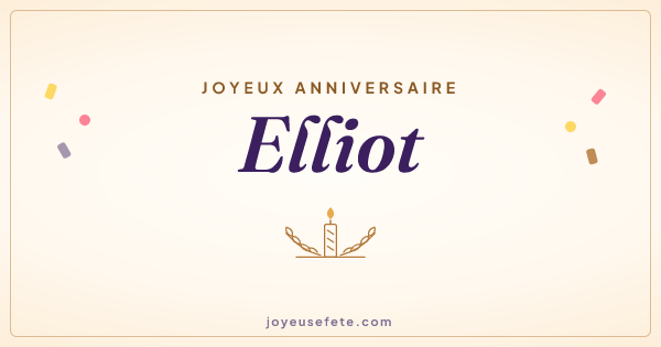 Image « Joyeux anniversaire Elliot » au format large