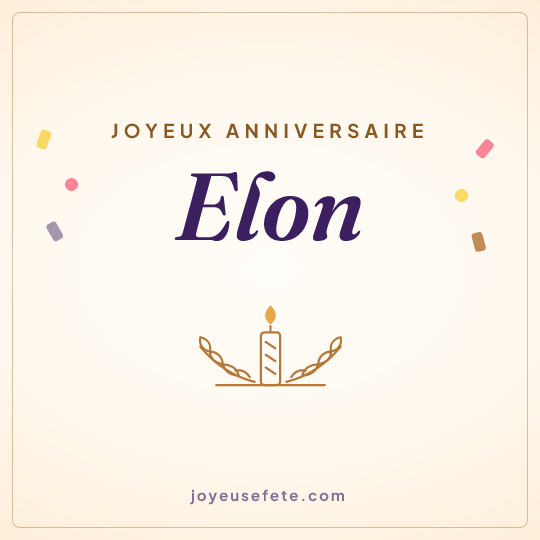 Image carrée « Joyeux anniversaire Elon » pour WhatsApp