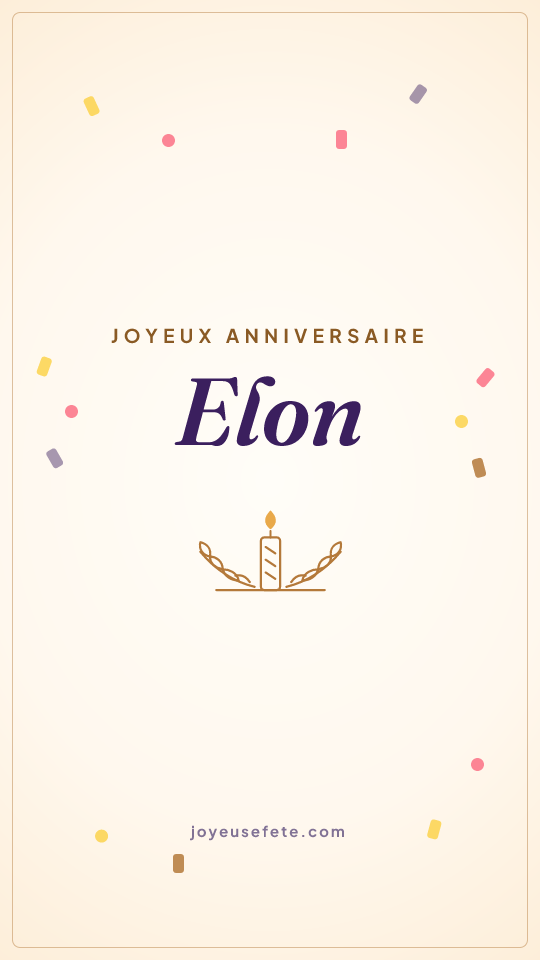 Image « Joyeux anniversaire Elon » au format story