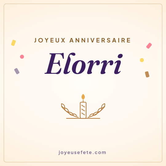 Image carrée « Joyeux anniversaire Elorri » pour WhatsApp