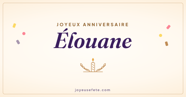 Image « Joyeux anniversaire Élouane » au format large