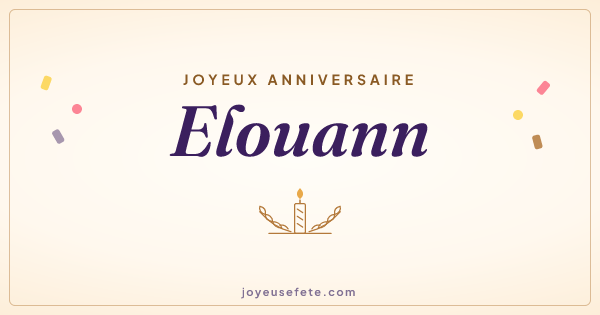 Image « Joyeux anniversaire Elouann » au format large
