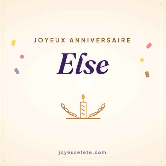 Image carrée « Joyeux anniversaire Else » pour WhatsApp