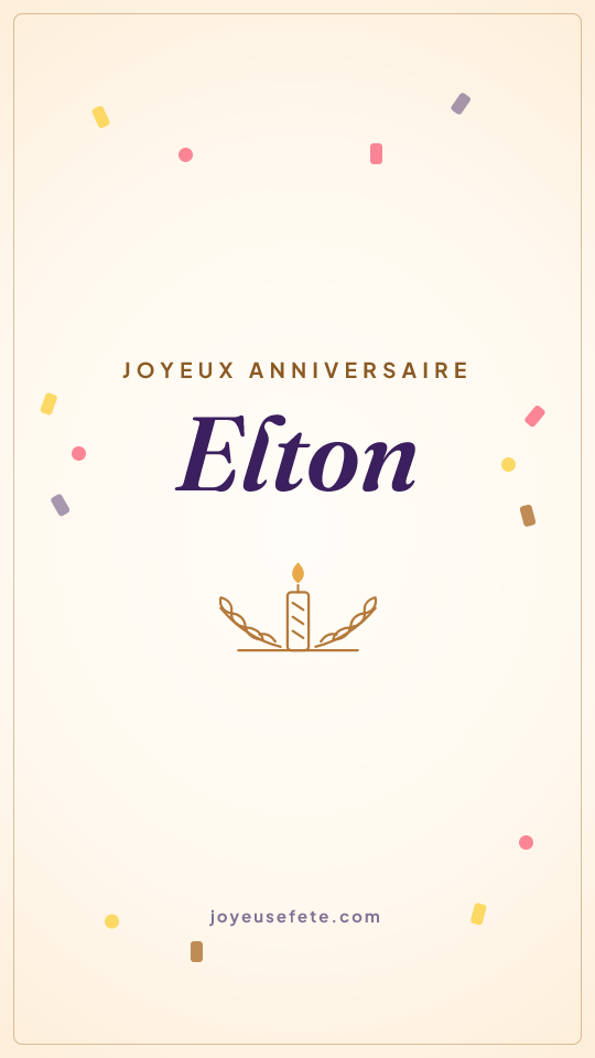 Image « Joyeux anniversaire Elton » au format story
