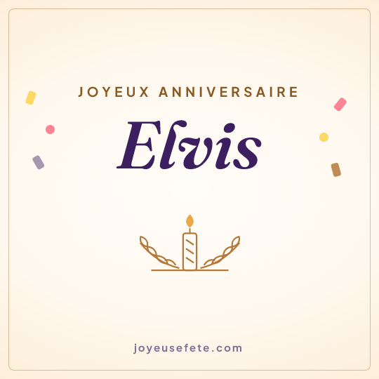 Image carrée « Joyeux anniversaire Elvis » pour WhatsApp
