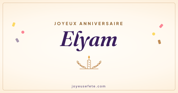 Image « Joyeux anniversaire Elyam » au format large