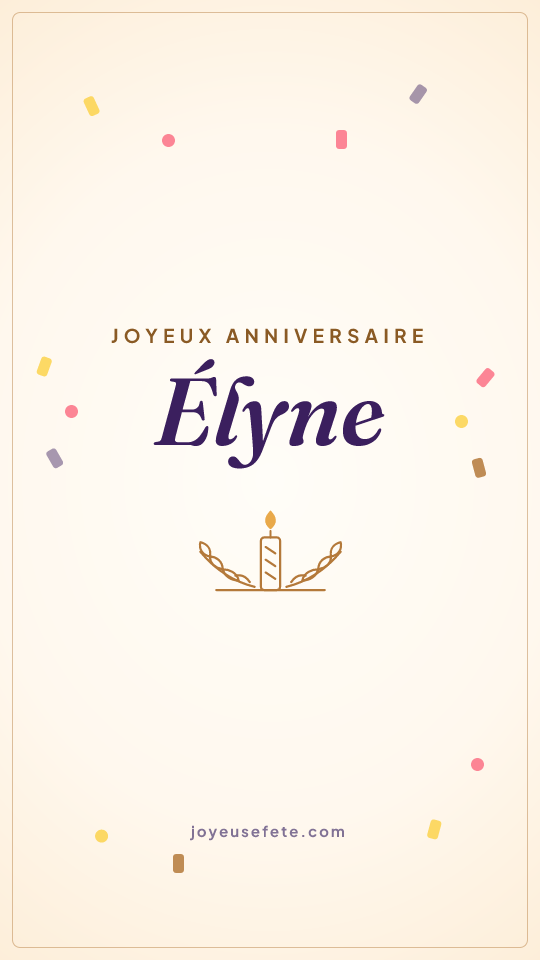 Image « Joyeux anniversaire Élyne » au format story