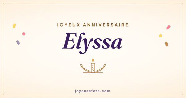 Image « Joyeux anniversaire Elyssa » au format large