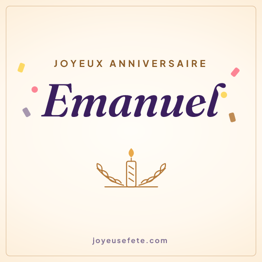 Image carrée « Joyeux anniversaire Emanuel » pour WhatsApp