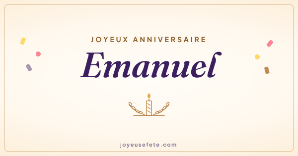 Image « Joyeux anniversaire Emanuel » au format large