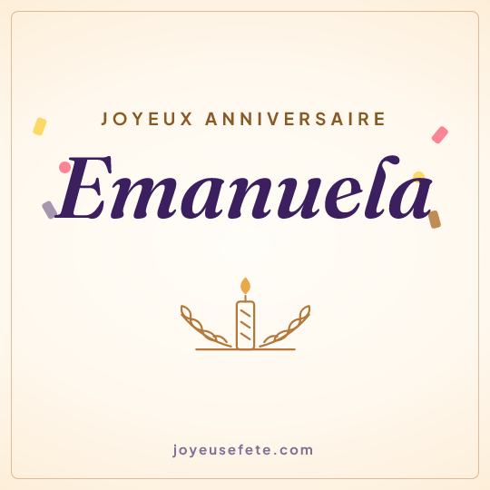 Image carrée « Joyeux anniversaire Emanuela » pour WhatsApp